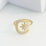 Sterling Silver Moon Star Ring - Diavo Jewels