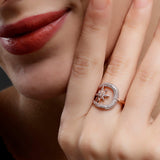 Sterling Silver Moon Star Ring - Diavo Jewels