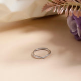 Subdued Glamour Rhodium Plated Silver Ring - Diavo Jewels