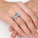 Whimsical Dragonfly Haven Silver Ring