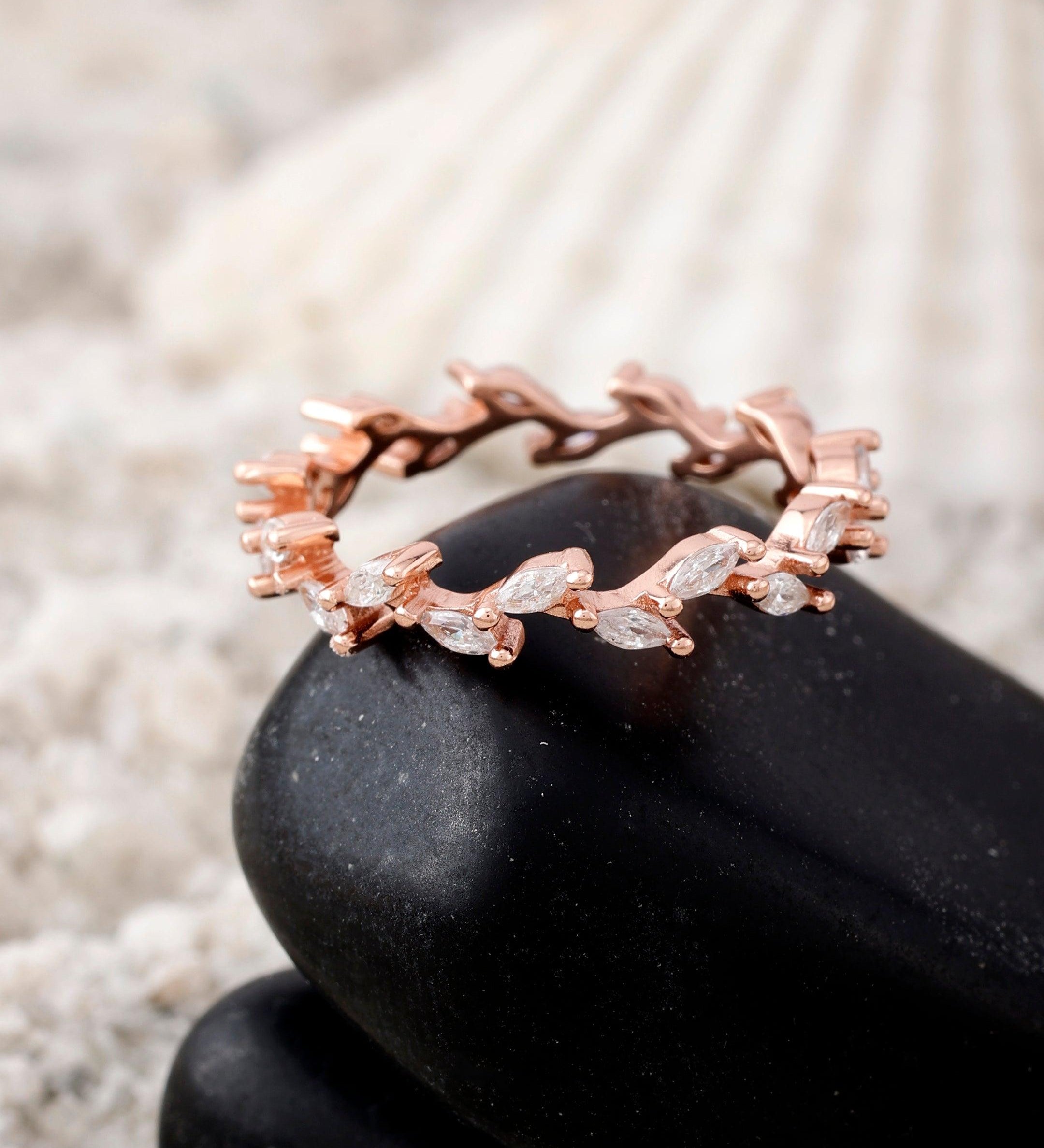 Whispering Willow Rose Gold Plated Silver Ring - Diavo Jewels