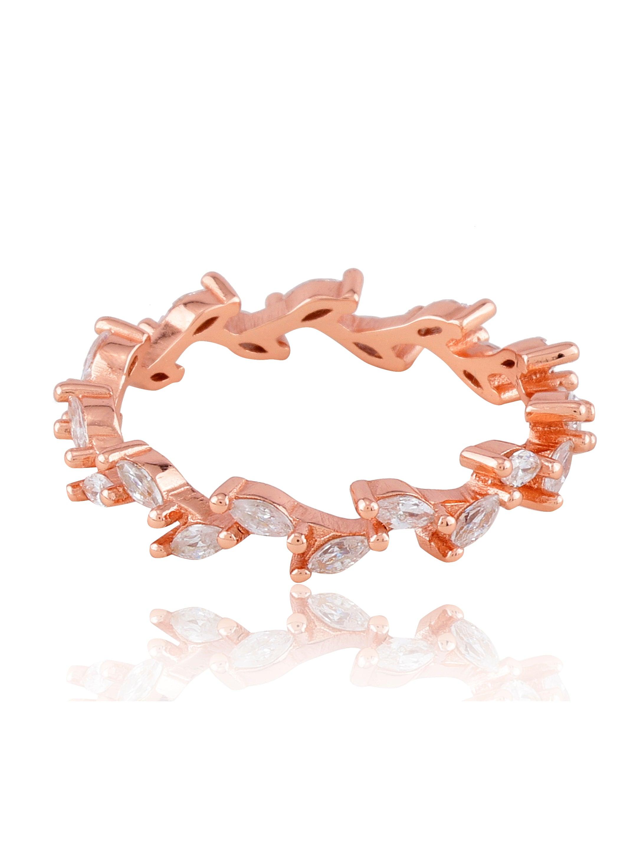 Whispering Willow Rose Gold Plated Silver Ring - Diavo Jewels