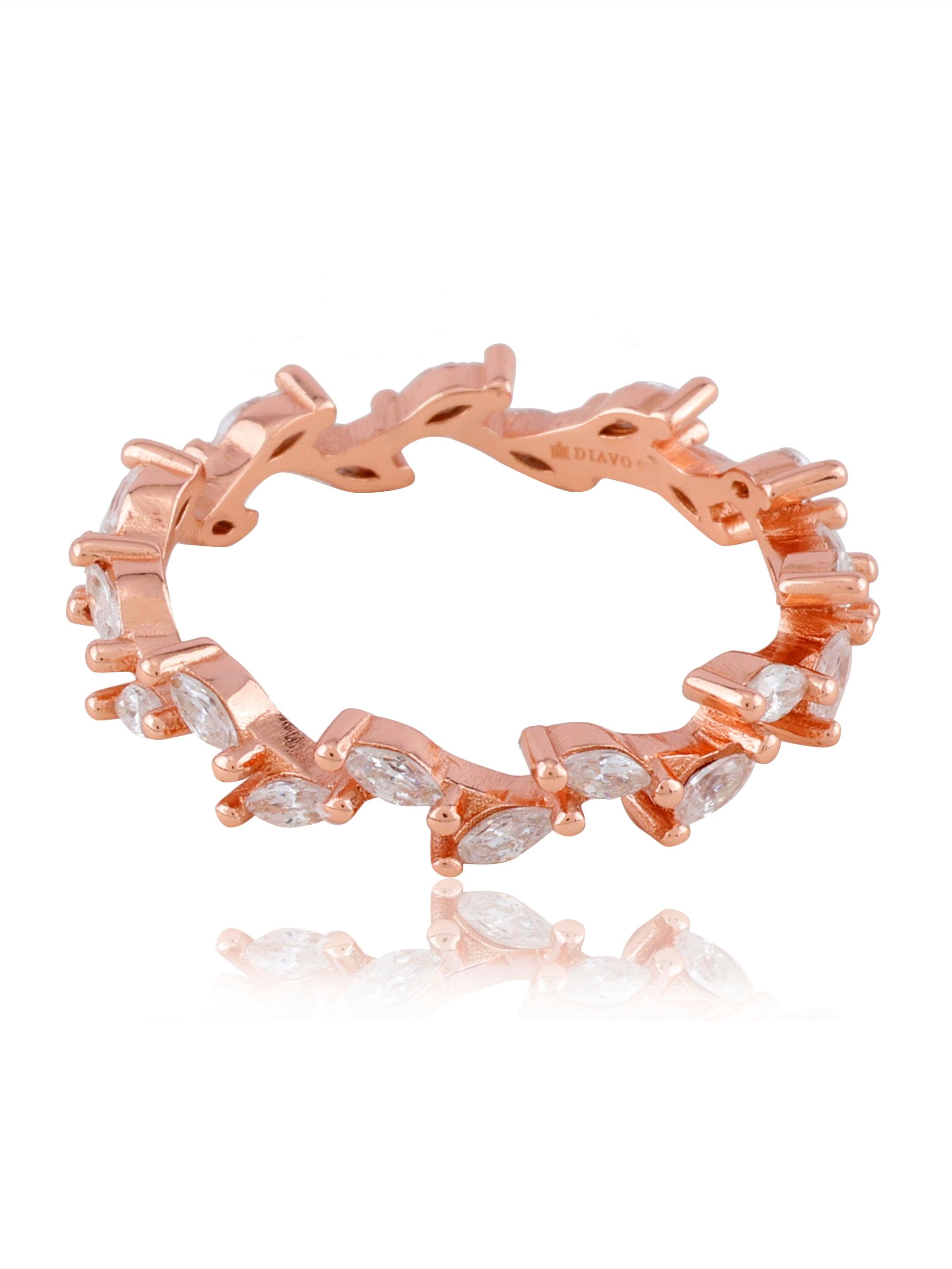 Whispering Willow Rose Gold Plated Silver Ring - Diavo Jewels