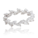 Whispering Willow Rhodium Plated Silver Ring - Diavo Jewels