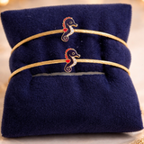 Gold Seahorse Charm Kids Bracelet