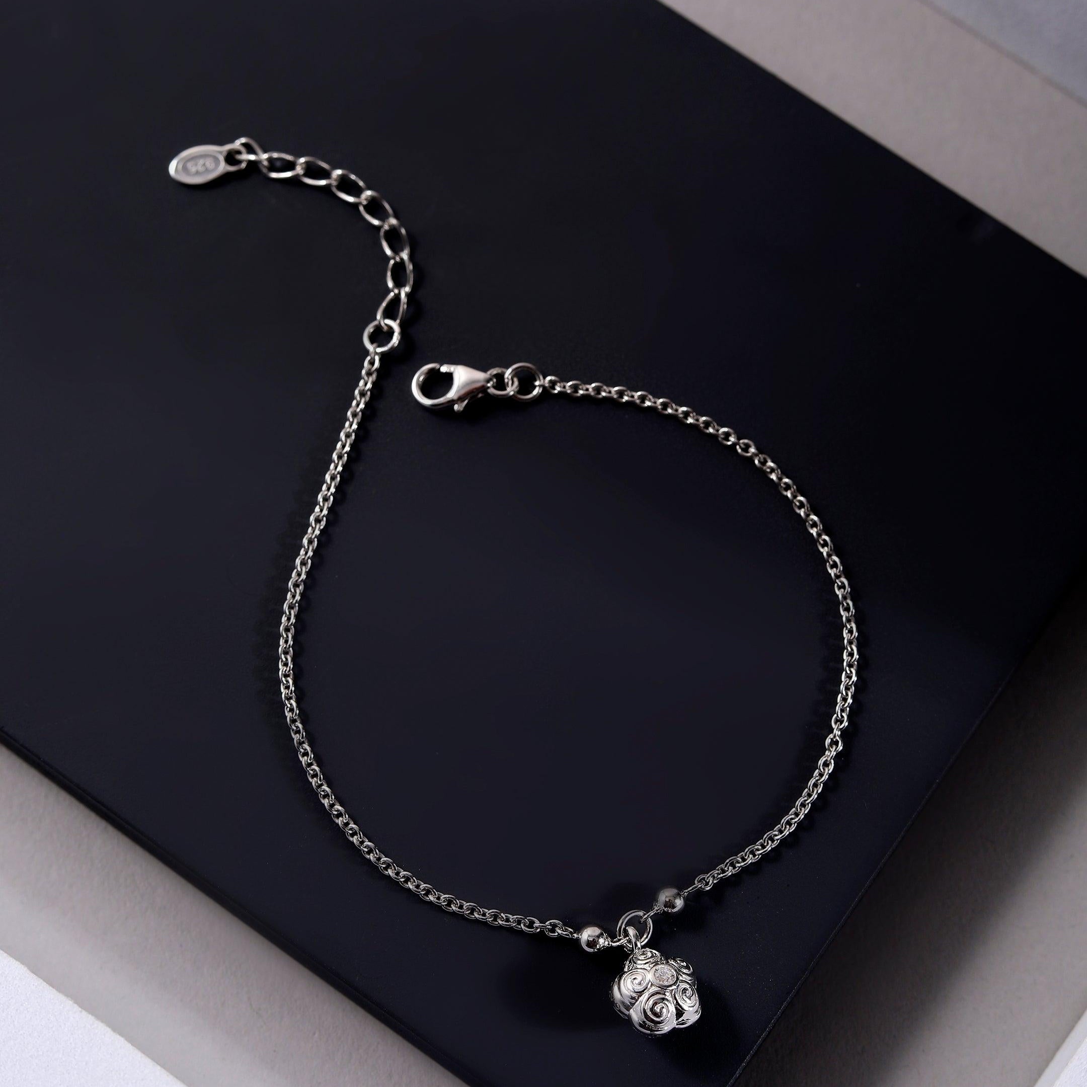 CZ-Studded Floral Elegance Bracelet - Diavo Jewels