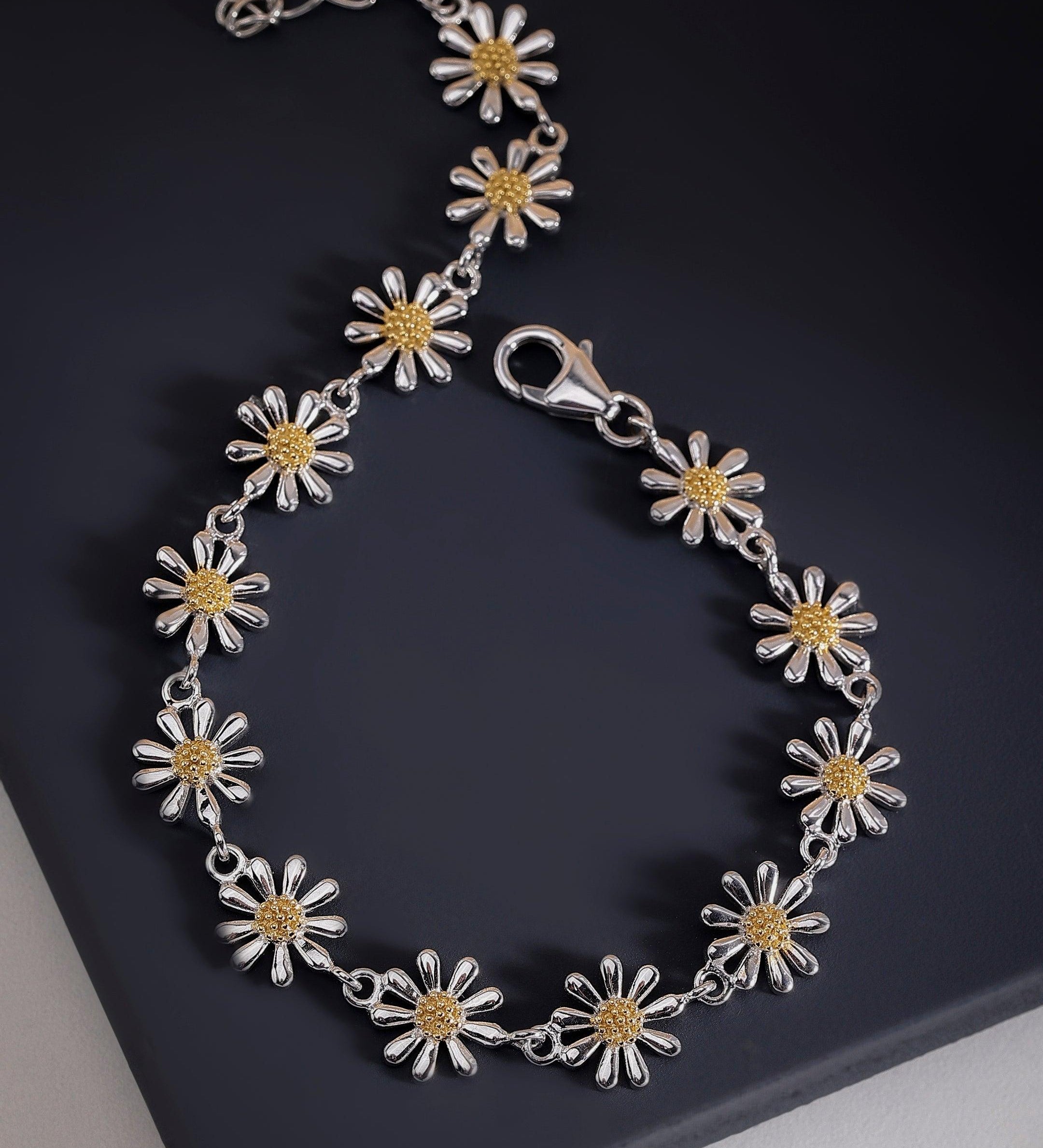 Daisy Delight 925 Silver Bracelet - Diavo Jewels