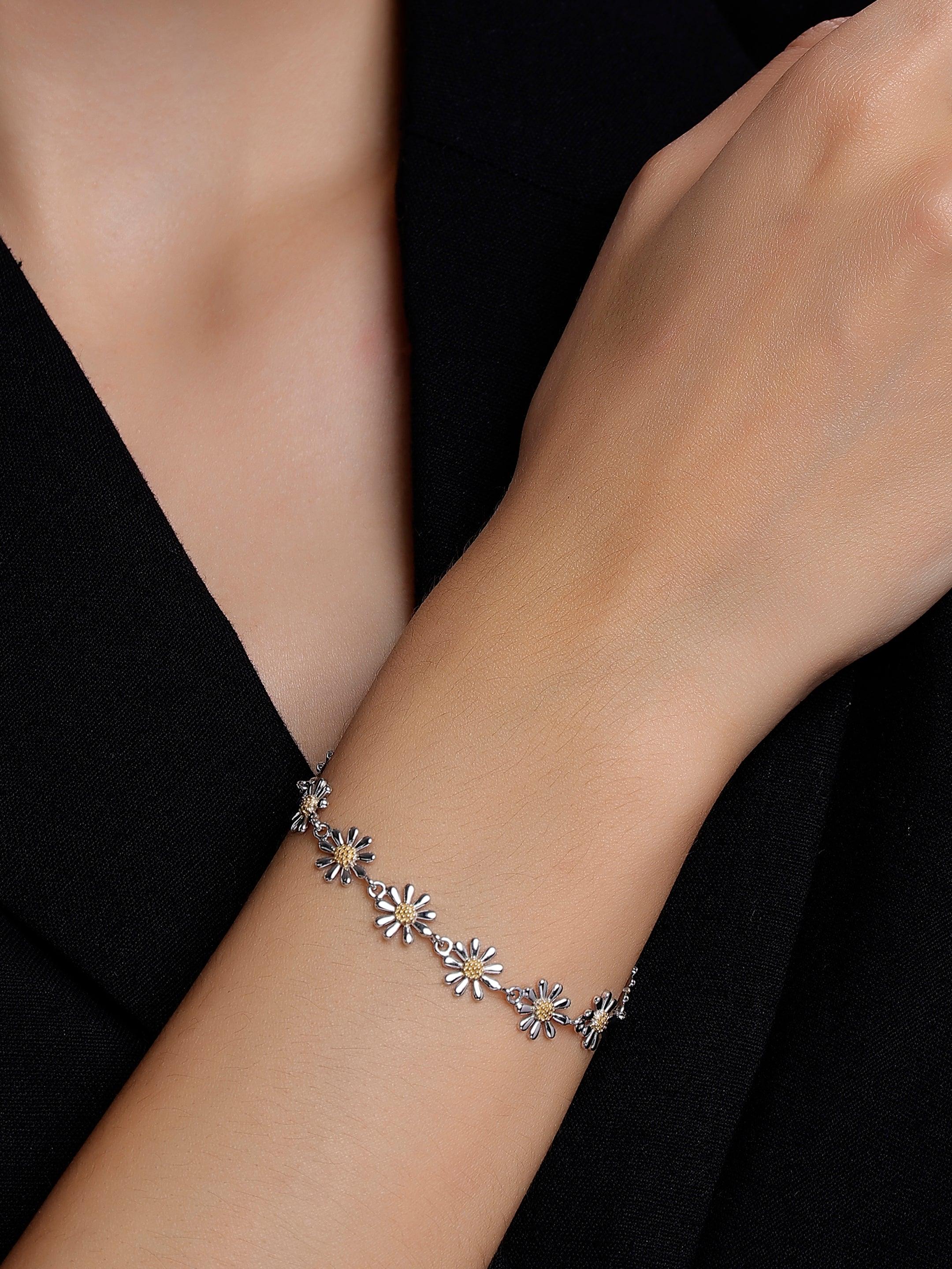 Daisy Delight 925 Silver Bracelet - Diavo Jewels