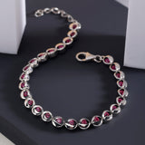 Ruby Radiance Rhodium Bracelet - Diavo Jewels