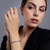 Ruby Radiance Rhodium Bracelet - Diavo Jewels