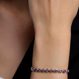 Ruby Radiance Rhodium Bracelet - Diavo Jewels