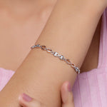 Interlocking Modish Silver Bracelet - Diavo Jewels