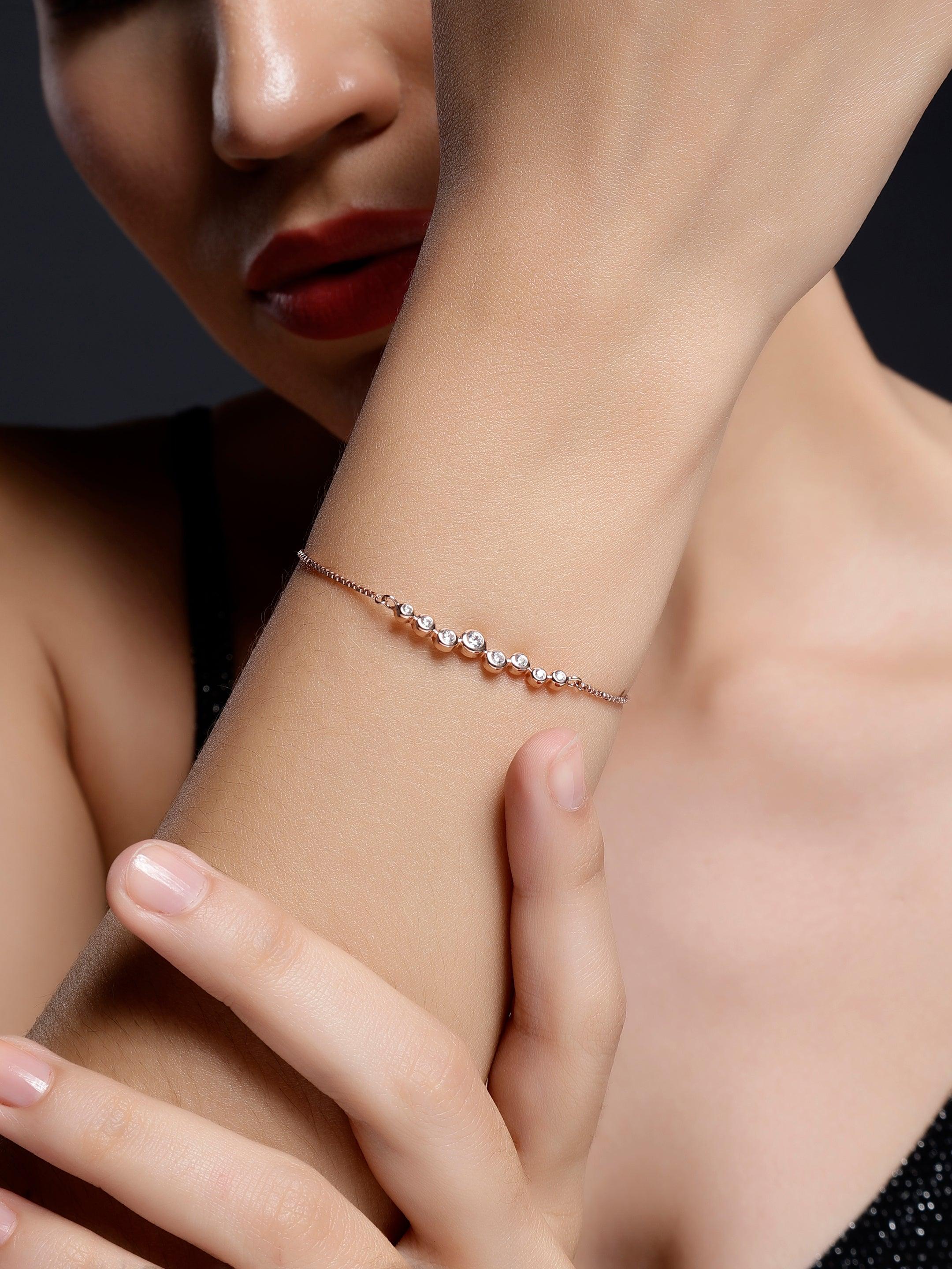 Sleek Beaded Sterling Silver Bracelet - Diavo Jewels