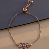 Divine Rose Gold Plated Heart Silver Bracelet - Diavo Jewels