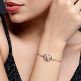 Divine Rose Gold Plated Heart Silver Bracelet - Diavo Jewels