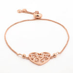 Divine Rose Gold Plated Heart Silver Bracelet - Diavo Jewels