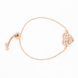 Divine Rose Gold Plated Heart Silver Bracelet - Diavo Jewels