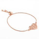 Divine Rose Gold Plated Heart Silver Bracelet - Diavo Jewels