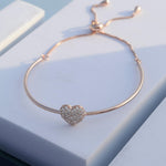 Aurora Heart CZ Silver Bracelet