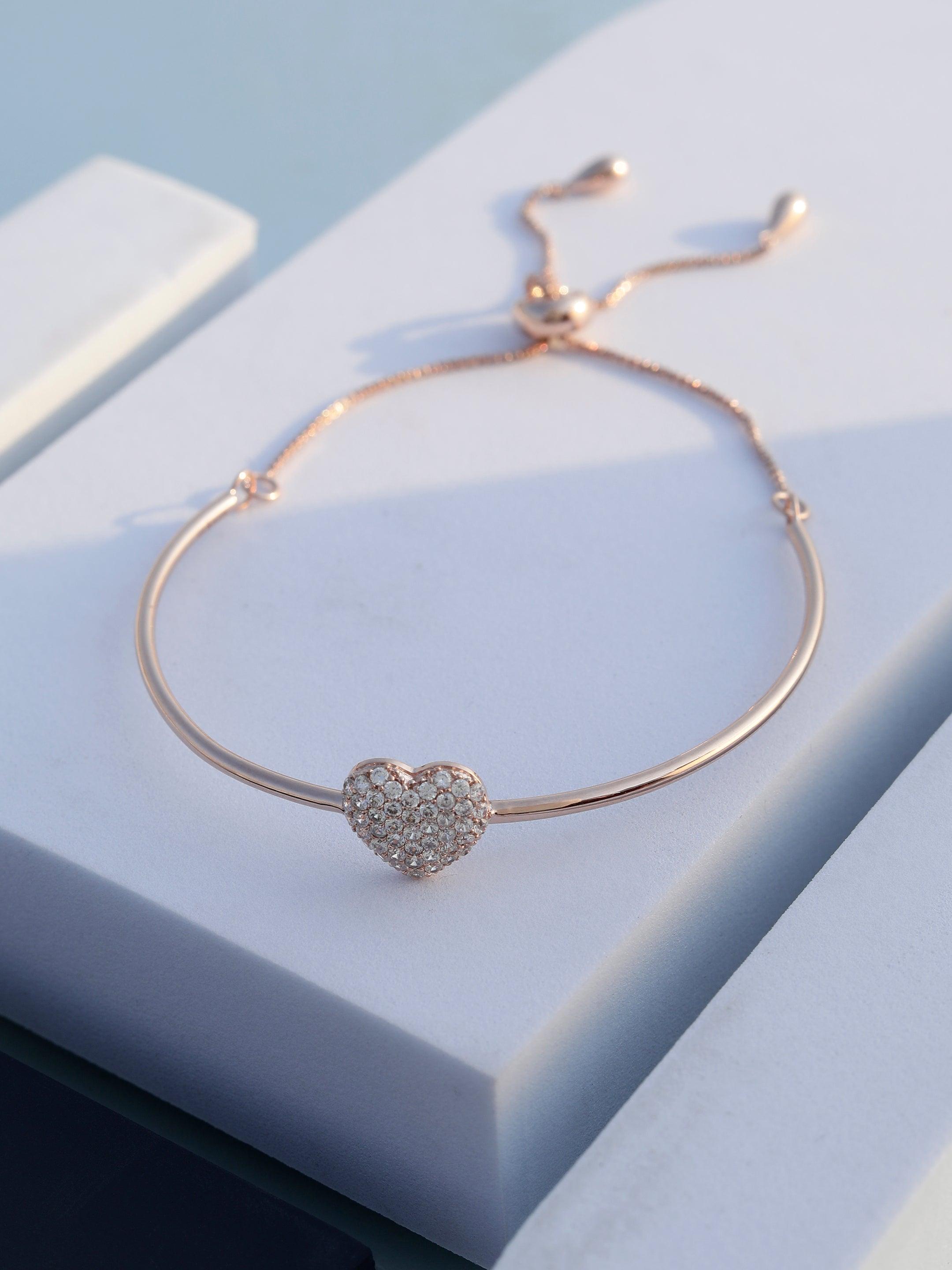 Aurora Heart CZ Silver Bracelet