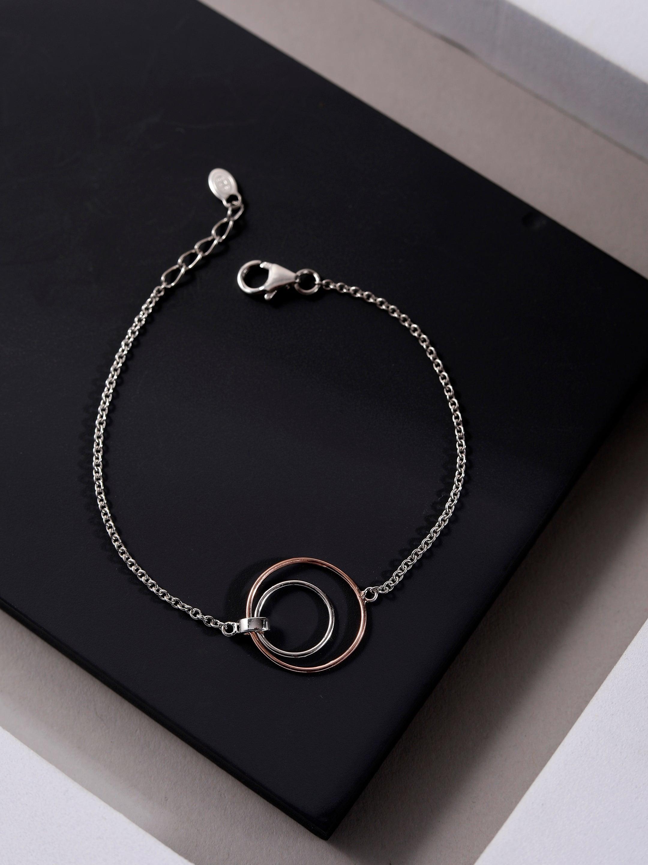 Sleek Circlet Duo Silver Bracelet - Diavo Jewels