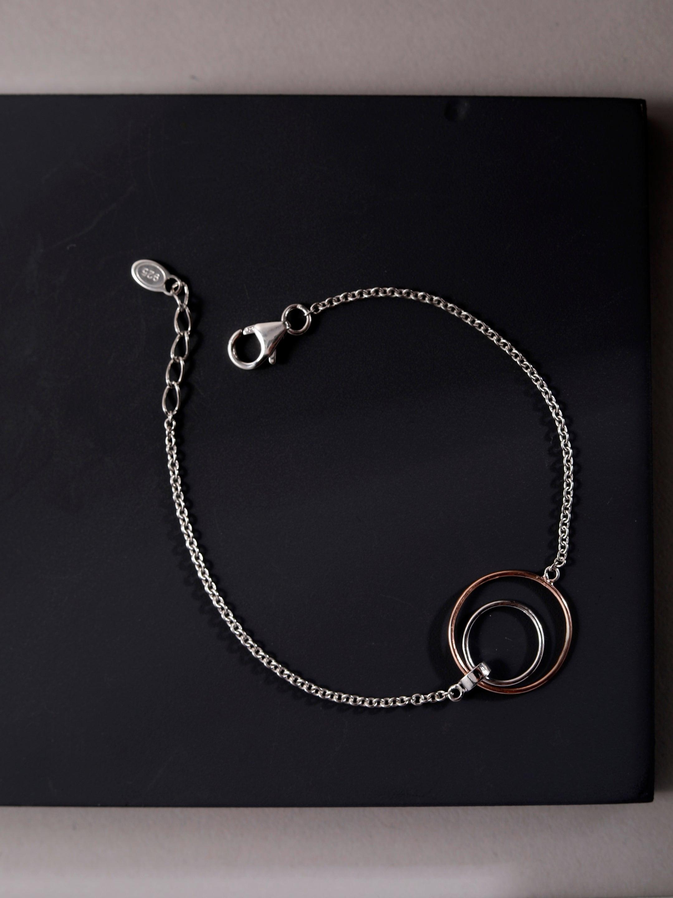 Sleek Circlet Duo Silver Bracelet - Diavo Jewels