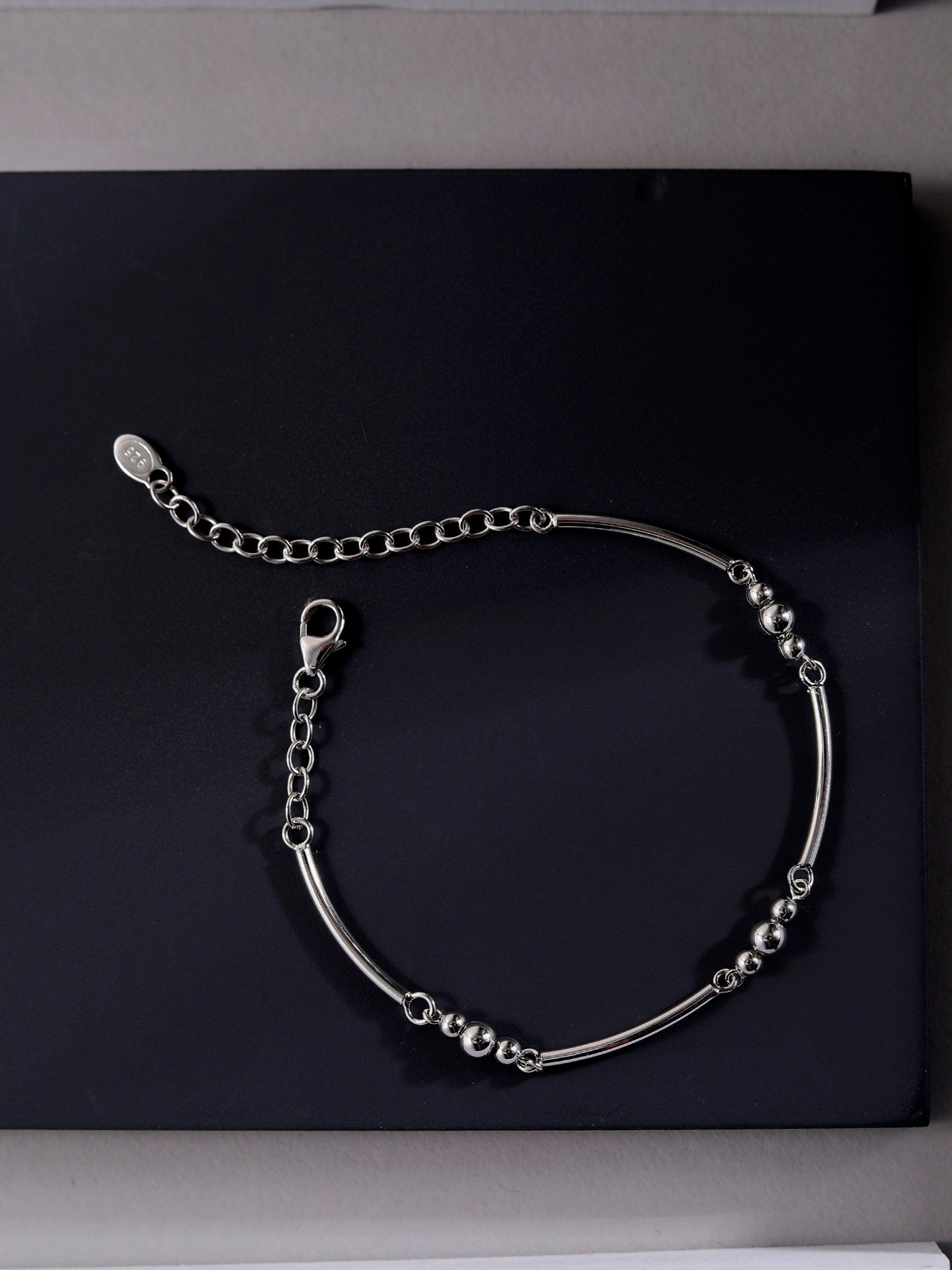 Geometric Whimsical Silver Bracelet - Diavo Jewels