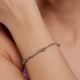 Geometric Whimsical Silver Bracelet - Diavo Jewels