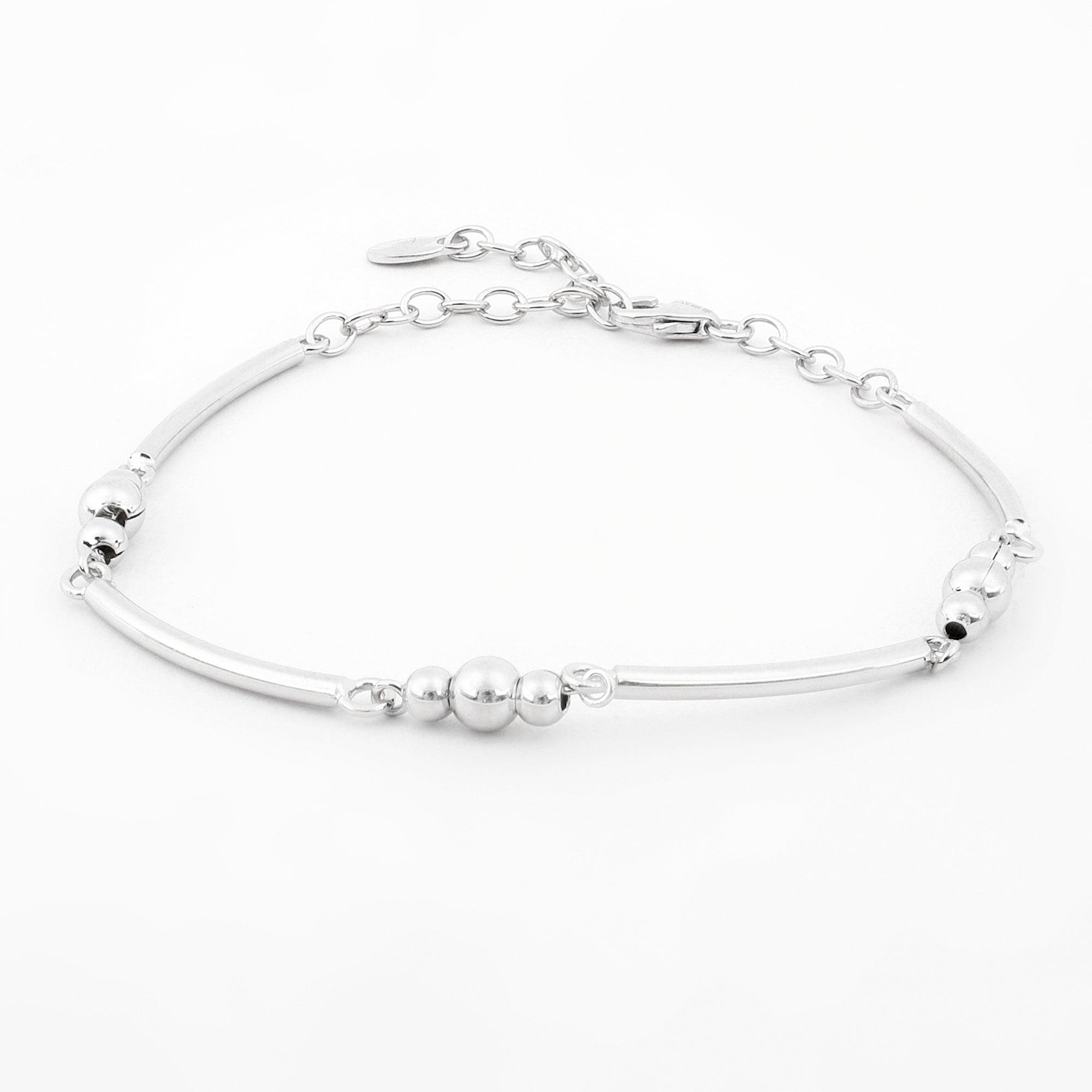 Geometric Whimsical Silver Bracelet - Diavo Jewels