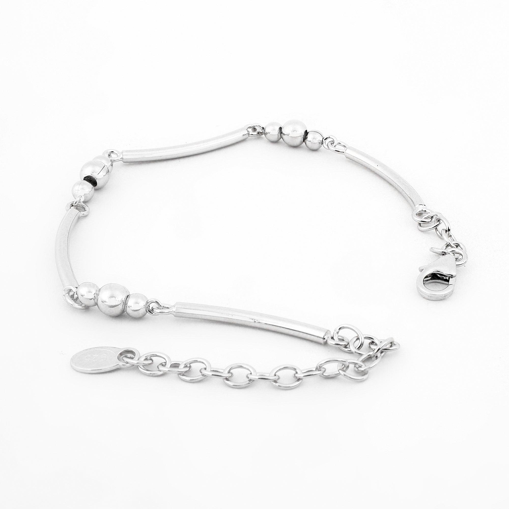 Geometric Whimsical Silver Bracelet - Diavo Jewels