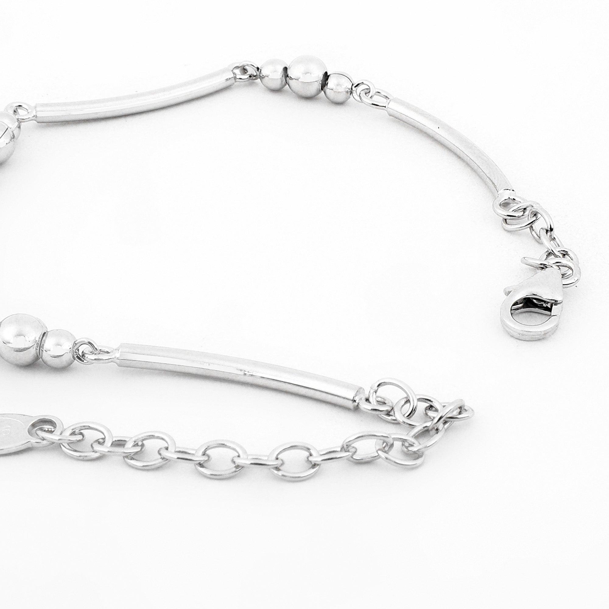 Geometric Whimsical Silver Bracelet - Diavo Jewels