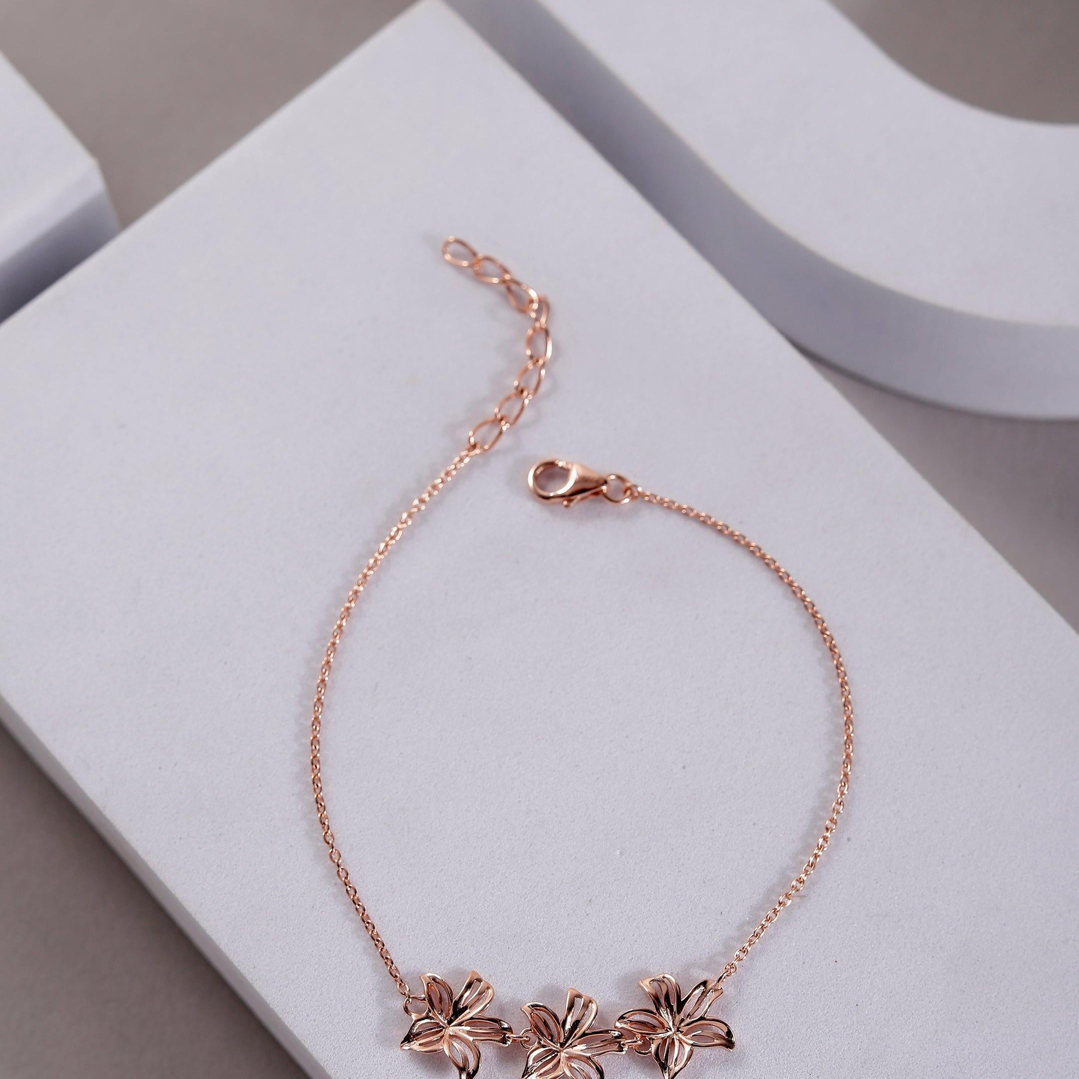 Floral Bliss Silver Bracelet - Diavo Jewels