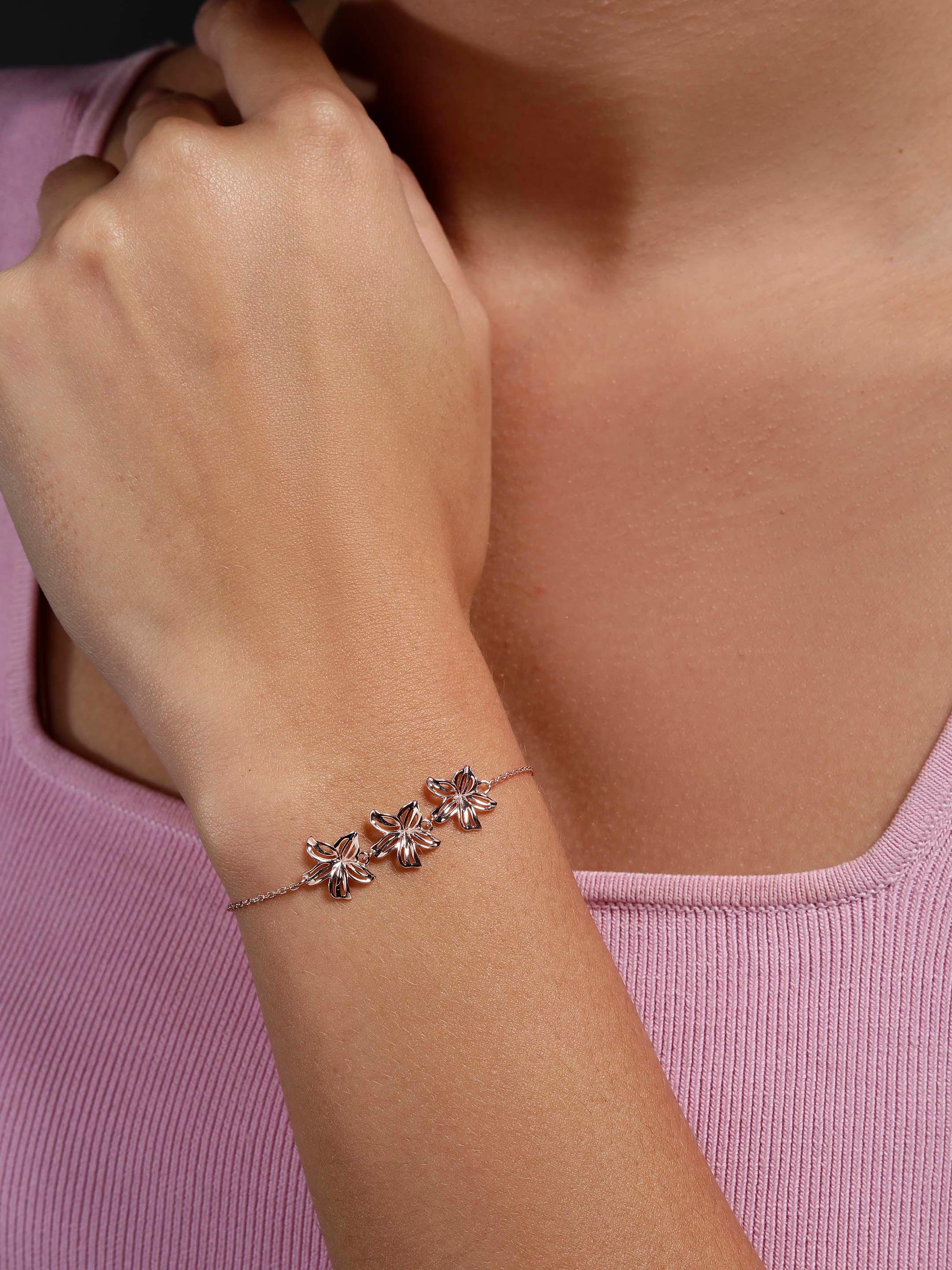 Floral Bliss Silver Bracelet - Diavo Jewels