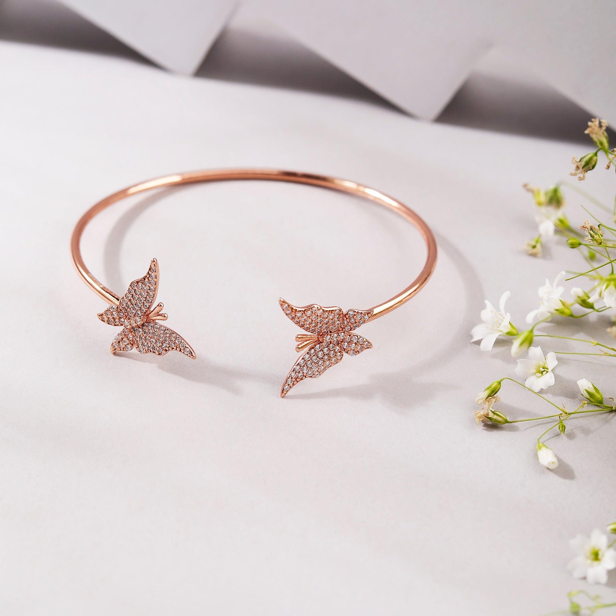 Butterfly Waltz Silver Bangle - Diavo Jewels