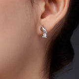 Tilted Floral Fusion Silver Drop Earrings