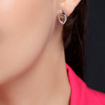 Pink Teardrop Silver Earrings - Diavo Jewels