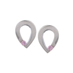 Pink Teardrop Silver Earrings - Diavo Jewels