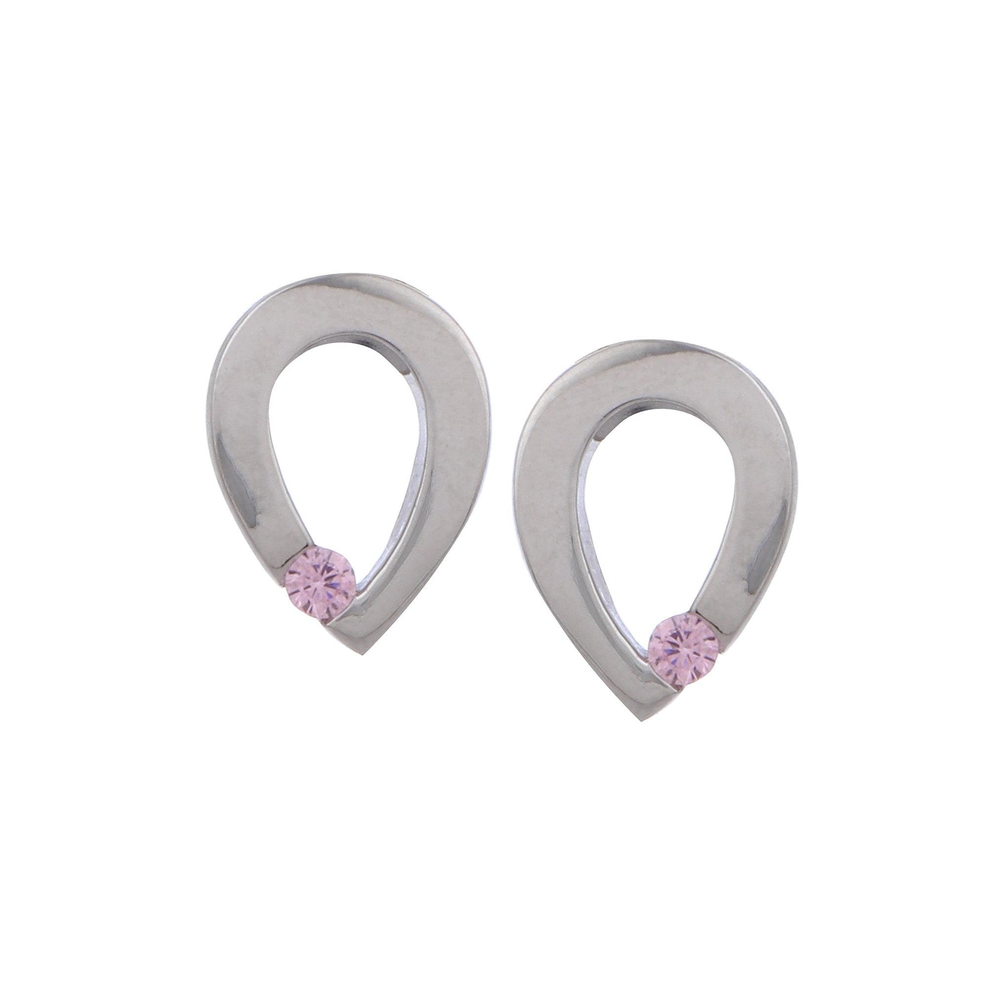 Pink Teardrop Silver Earrings - Diavo Jewels