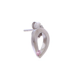 Pink Teardrop Silver Earrings