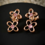 Duo Clover Silver Post Earrings - Diavo Jewels