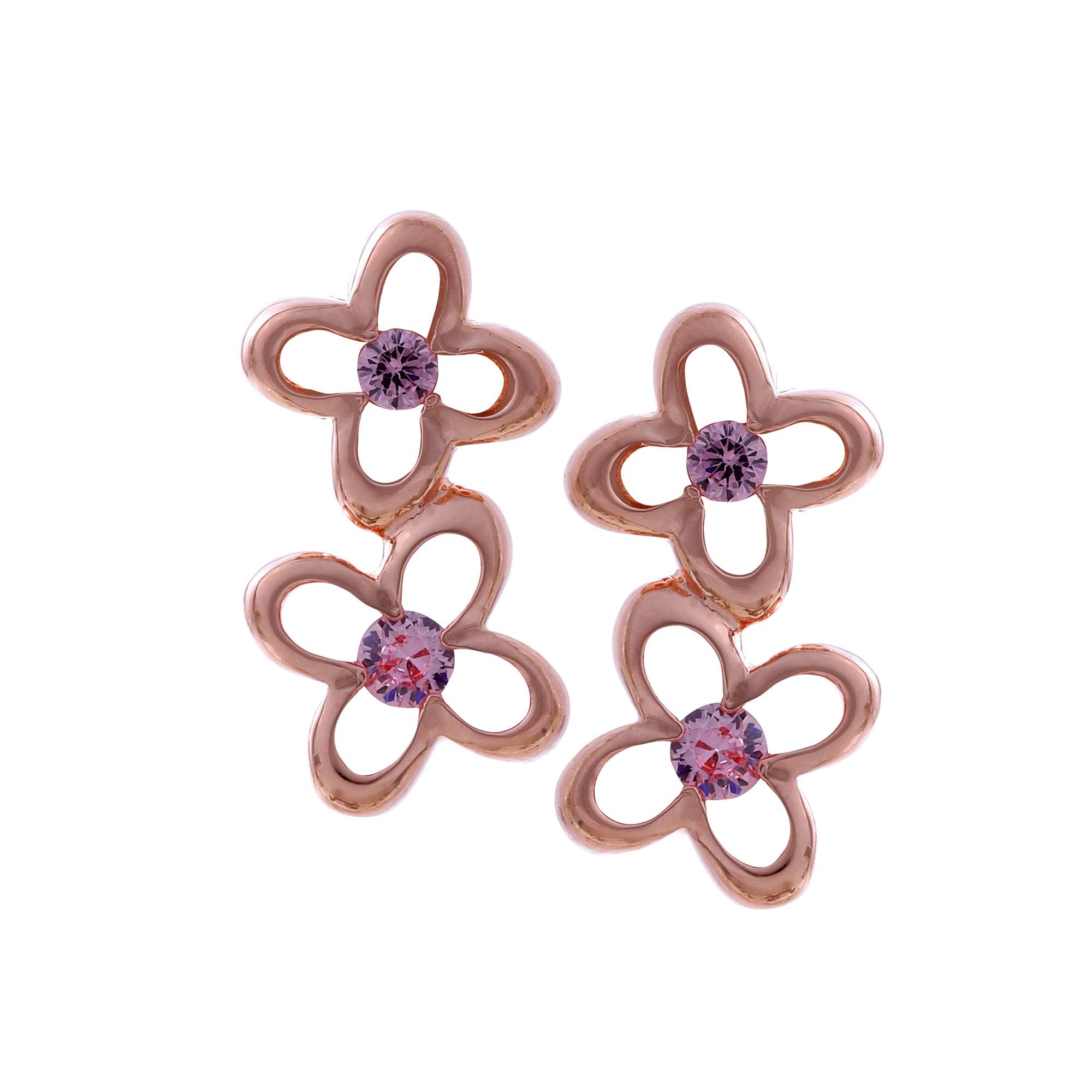 Duo Clover Silver Post Earrings - Diavo Jewels