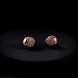Button Shaped Silver Cubic Studs