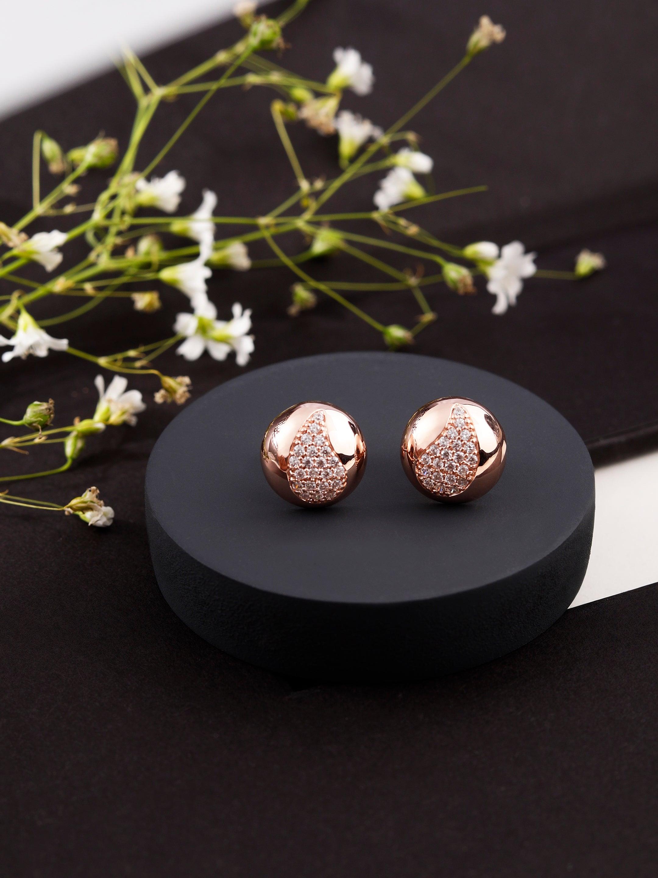 Paisley Dreams Rose Gold Plated Silver Studs - Diavo Jewels