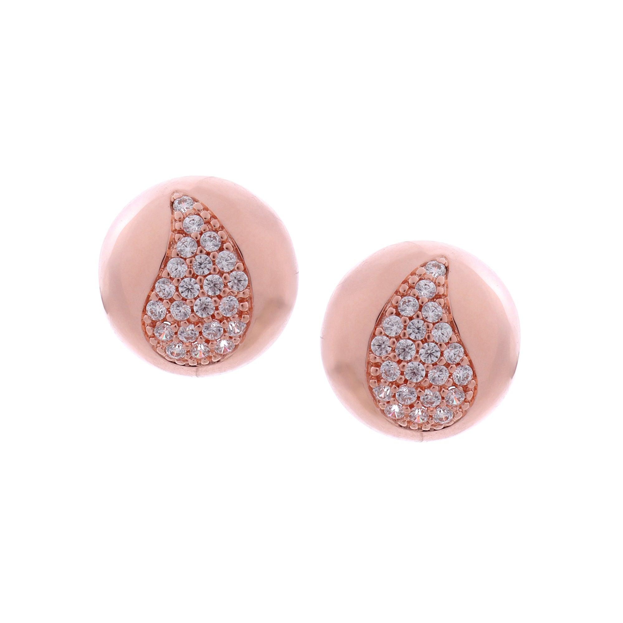 Paisley Dreams Rose Gold Plated Silver Studs - Diavo Jewels