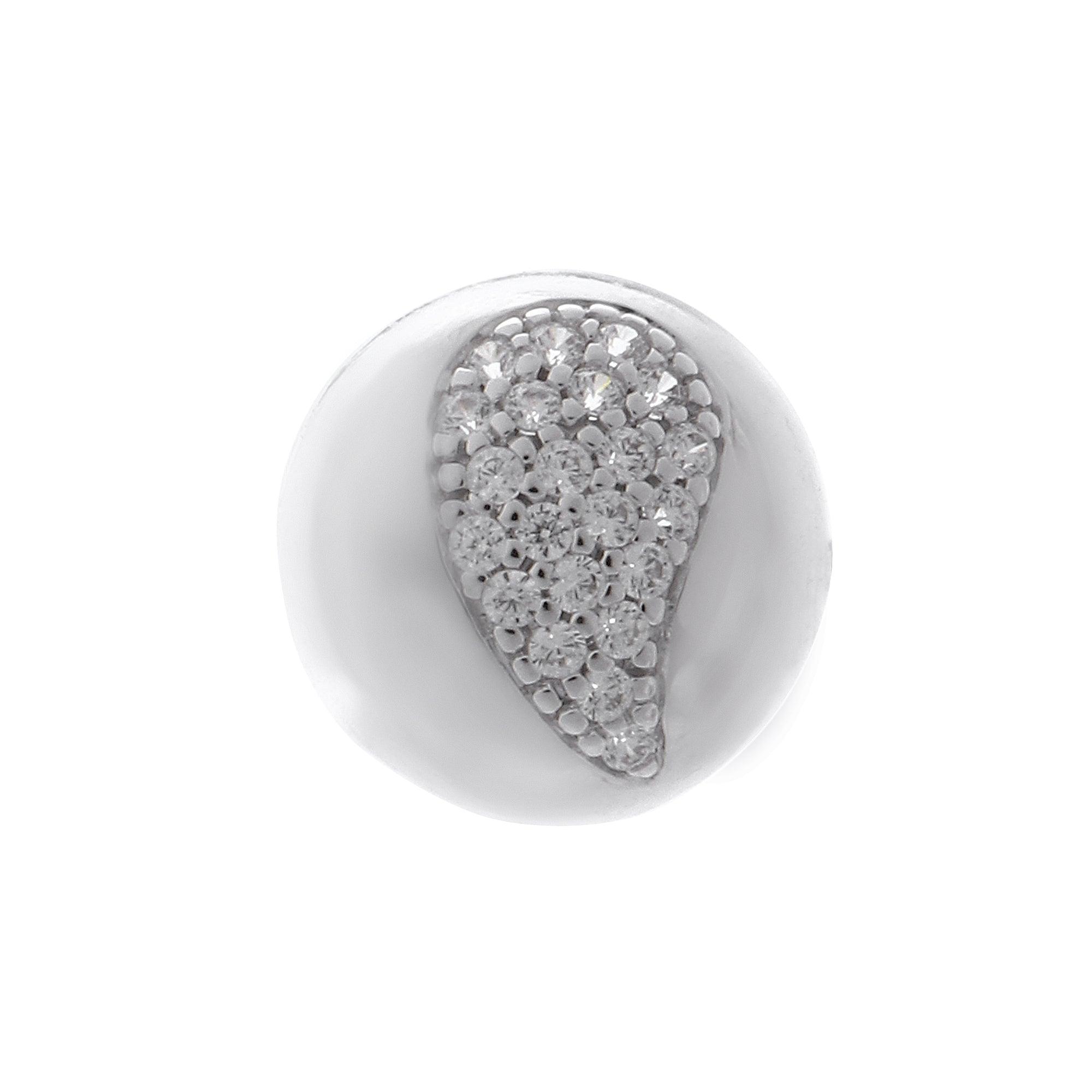 Zirconia Paisley Silver Studs - Diavo Jewels