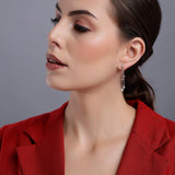 Layered Drape Silver Earrings - Diavo Jewels