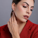 Layered Drape Silver Earrings - Diavo Jewels