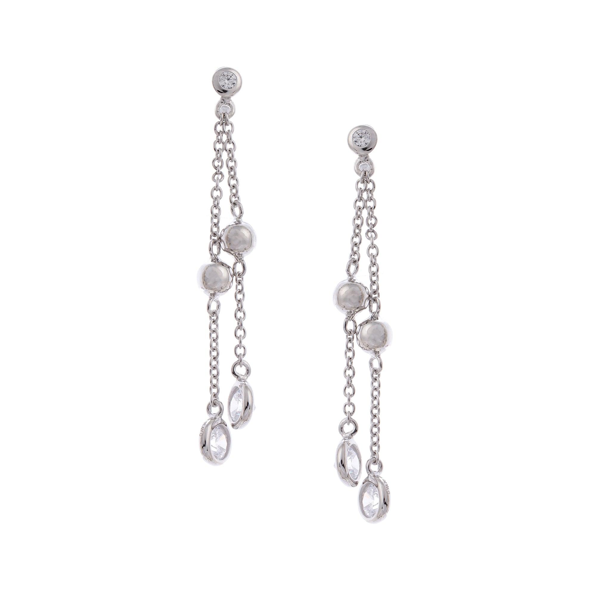 Flowing Cascade Silver Earrings - Diavo Jewels