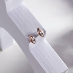 Enigma Gaze Rose Gold Plated Silver Earrings - Diavo Jewels