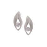 Rhodium Gaze Eye-Shaped Silver Earrings - Diavo Jewels